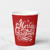 メリークリスマスフェスティバルクラシック赤と白 紙コップ (裏面)