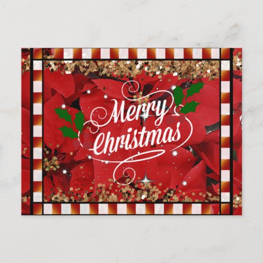 メリークリスマスフェスティバルクリスマスグリーティング ポストカード (正面)