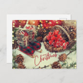 メリークリスマスフェスティバルクリスマスデコレーション シーズンポストカード (正面/裏面)