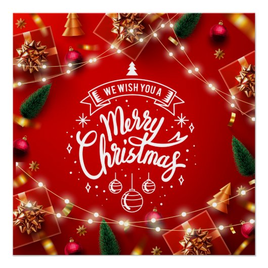 メリークリスマスフェスティバルクリスマスデコレーション ポスター (正面)