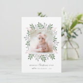 メリークリスマスフェスティバルグリーンリー写真立て シーズンカード (スタンド正面)