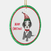 メリークリスマスフェスティバルシュナウザーパピー セラミックオーナメント (右)
