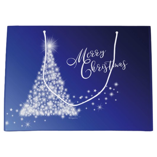 メリークリスマスフェスティバルスタークリスマスツリー ラージペーパーバッグ (正面)