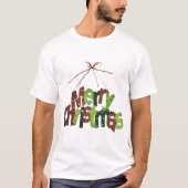 メリークリスマスフェスティバルタイポグラフィ Tシャツ (正面)