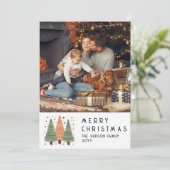 メリークリスマスフェスティバルツリーシンプルフォトホリデー シーズンカード (スタンド正面)