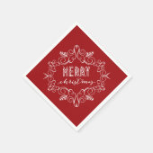 メリークリスマスフェスティバルデコホリデーパーティー スタンダードカクテルナプキン (角)