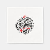 「メリークリスマスフェスティバルデザイン」 スタンダードカクテルナプキン (正面)