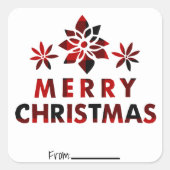 メリークリスマスフェスティバルフラワーズプレイドホリデータイプ スクエアシール (正面)