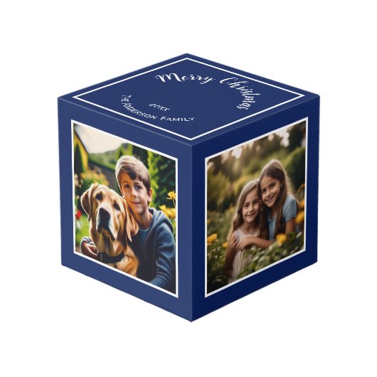 メリークリスマスフェスティバルブルーカスタムの写真 フォトキューブ (正面アングル)