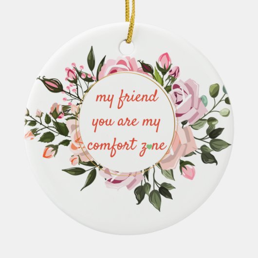 メリークリスマスフェスティバルホリデーギフトデザイン セラミックオーナメント (正面)