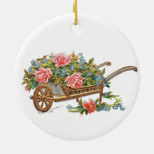 メリークリスマスフェスティバルホリデーギフトデザイン セラミックオーナメント (裏面)