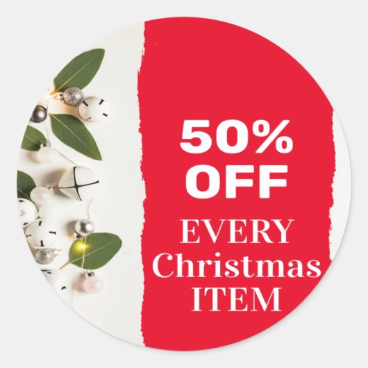 メリークリスマスフェスティバルホリデーギフトデザイン ラウンドシール (正面)