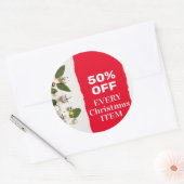 メリークリスマスフェスティバルホリデーギフトデザイン ラウンドシール (封筒)