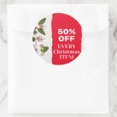 メリークリスマスフェスティバルホリデーギフトデザイン ラウンドシール (バッグ)