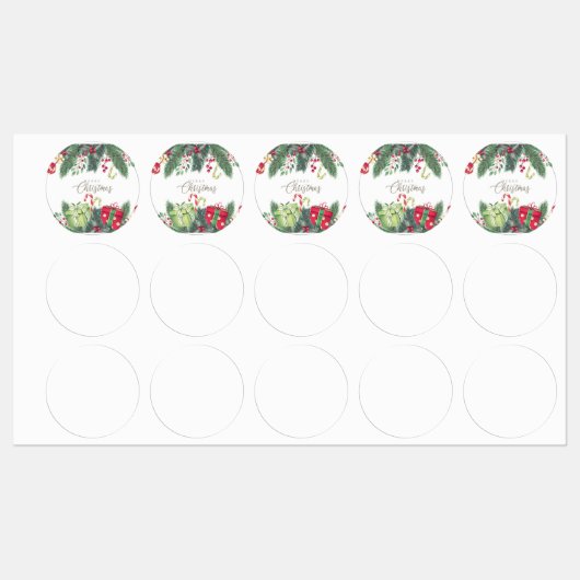 メリークリスマスフェスティバルホリデーギフトデザイン ラベル (シート)