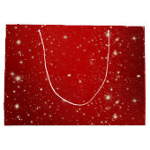 メリークリスマスフェスティバルホリデーギフトデザイン ラージペーパーバッグ (裏面)