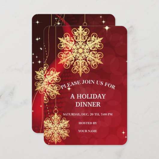 メリークリスマスフェスティバルホリデーギフトデザイン 招待状 (正面/裏面)