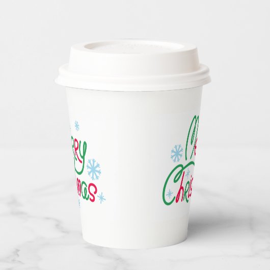 メリークリスマスフェスティバルホリデーギフトデザイン 紙コップ (左)