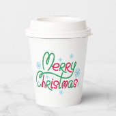 メリークリスマスフェスティバルホリデーギフトデザイン 紙コップ (裏面)