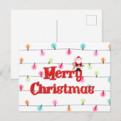 メリークリスマスフェスティバルホリデーライツウィズサンタ シーズンポストカード (正面/裏面)