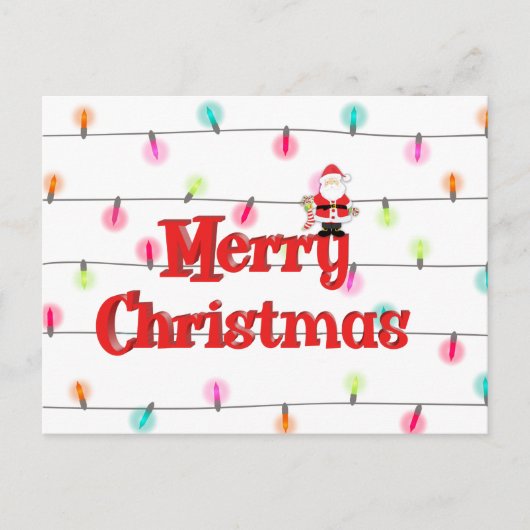 メリークリスマスフェスティバルホリデーライツウィズサンタ シーズンポストカード (正面)