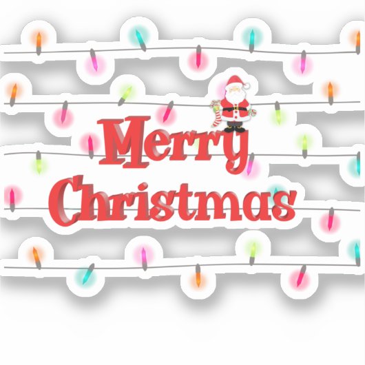 メリークリスマスフェスティバルホリデーライツウィズサンタ シール (正面)