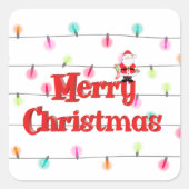 メリークリスマスフェスティバルホリデーライツウィズサンタ スクエアシール (正面)