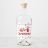 メリークリスマスフェスティバルホリデーライツウィズサンタ リキュールボトルラベル (正面)