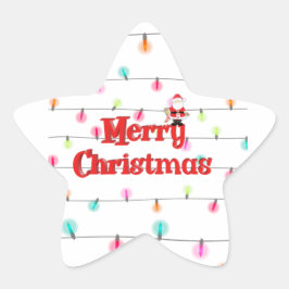 メリークリスマスフェスティバルホリデーライツウィズサンタ 星シール