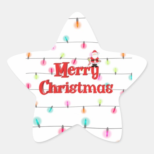 メリークリスマスフェスティバルホリデーライツウィズサンタ 星シール (正面)