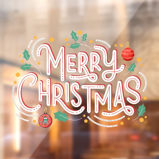 メリークリスマスフェスティバルボールホリデービーズストア ウィンドウサイン (シート2)