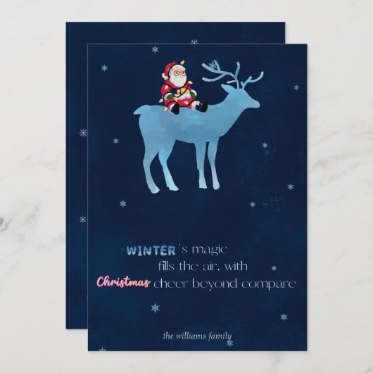 メリークリスマスフェスティバルモダン、かわいいグリーティングカード シーズンカード (正面/裏面)