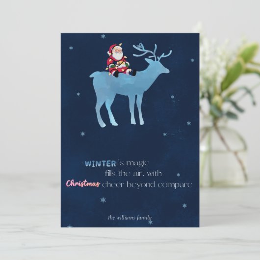 メリークリスマスフェスティバルモダン、かわいいグリーティングカード シーズンカード (スタンド正面)