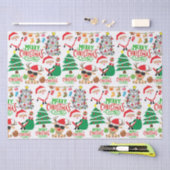 メリークリスマスフェスティバルラッピング紙 薄葉紙 (クラフト)