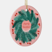 メリークリスマスフェスティバルリースオーナメント セラミックオーナメント (右)