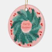 メリークリスマスフェスティバルリースオーナメント セラミックオーナメント (左)