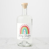 メリークリスマスフェスティバルレインボーキャンディーケーンハート リキュールボトルラベル (正面)