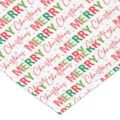 メリークリスマスフェスティバルレトロタイポグラフィパターン ショートテーブルランナー (コーナー)