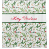 メリークリスマスフェスティバル冬植物学 シャワーカーテン (正面)