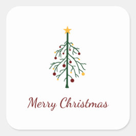 メリークリスマスフェスティバル常緑樹 スクエアシール