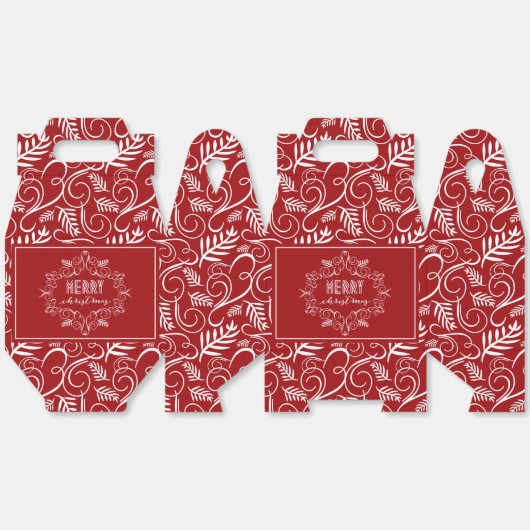 メリークリスマスフェスティバル紅葉レッドヴィンテージデコ フェイバーボックス (見開き)