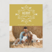 メリークリスマスフェスティバル葉ホリデーハガキ シーズンポストカード (正面)