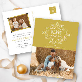 メリークリスマスフェスティバル葉ホリデーハガキ シーズンポストカード