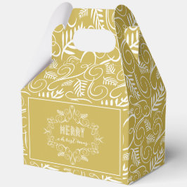 メリークリスマスフェスティバル葉金ゴールドヴィンテージデコ フェイバーボックス