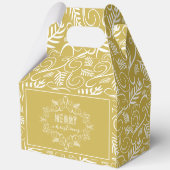 メリークリスマスフェスティバル葉金ゴールドヴィンテージデコ フェイバーボックス (裏面)