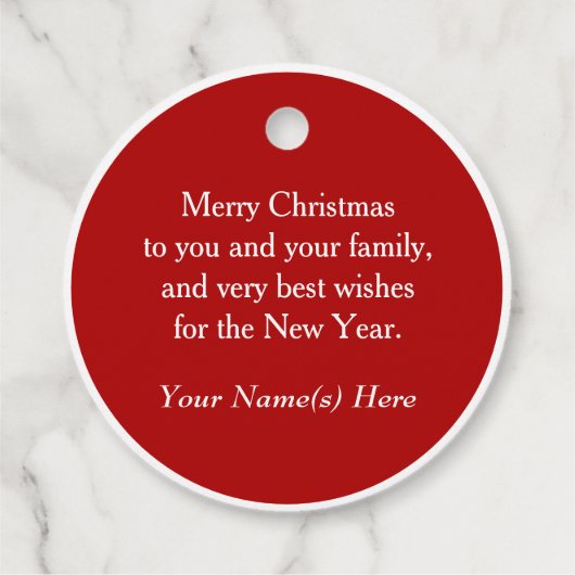メリークリスマスフェスティバル赤と白カスタム フェイバータグ (裏面)