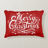 メリークリスマスフェスティバル赤と白ホリデー アクセントクッション (正面)