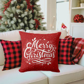 メリークリスマスフェスティバル赤と白ホリデー クッション