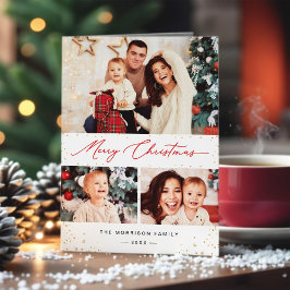 メリークリスマスフェスティバル金ゴールド紙吹雪3写真 シーズンカード