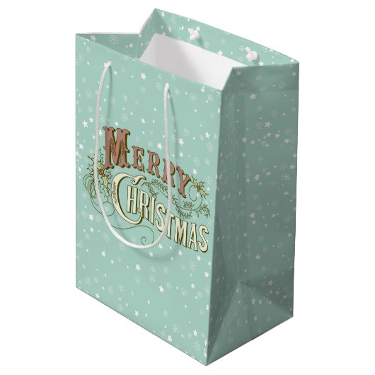 メリークリスマスフェスティバル類型デザイン ミディアムペーパーバッグ (裏面アングル)
